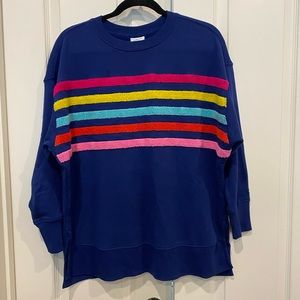 Rainbow and navy sweatshirt